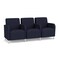 Lesro Siena Lounge Reception 3 Seat Tandem Seating, Brushed Steel, OH Navy Upholstery SN3103 - alternate 1